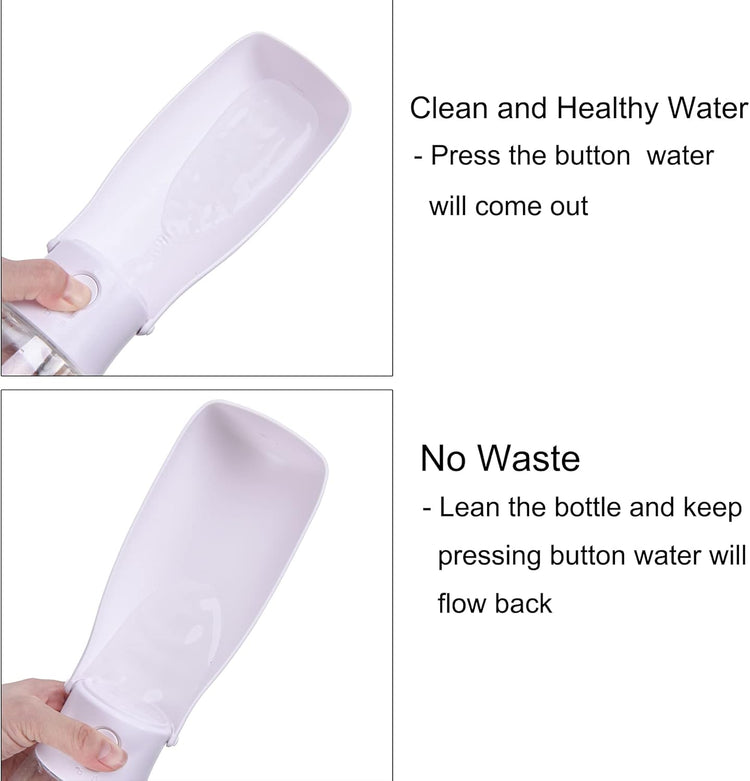 Portable Dog Water Bottle with Leak-Proof Bowl – 10-19 oz, Dishwasher Safe, Travel & Walking Dispenser