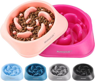 Slow Feeder Dog & Cat Bowls – 2PCS, Bloat-Stop Maze Design