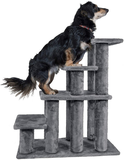Steady Paws Multi-Step Pet Stairs for High Beds & Sofas - Gray, 4-Step