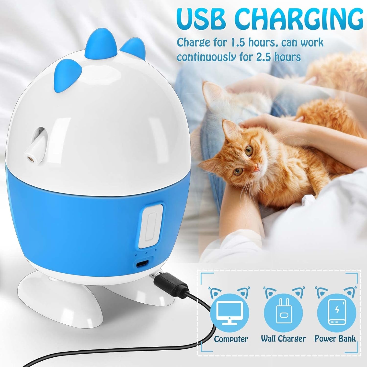Rechargeable Interactive Cat Toy – 2-in-1 Light & Feather Exercise Toy for Indoor Cats