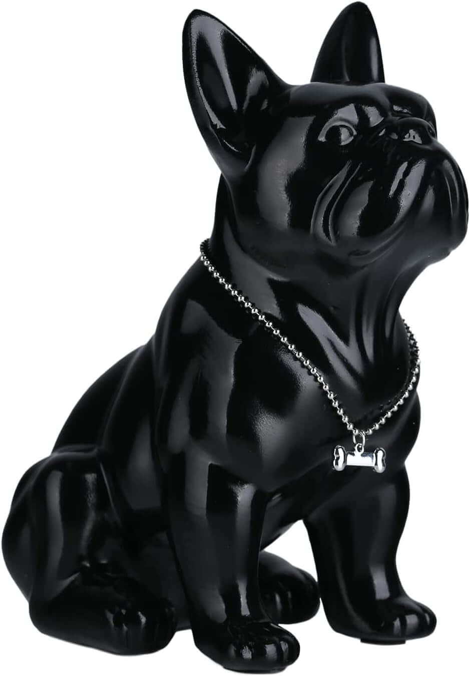 Black French Bulldog Statue,Pug Resin Sitting Dog Statue, English Bulldog Home Decoration Sculpture, Living Room Desktop Decoration, Modern Collection Art Dog Gift