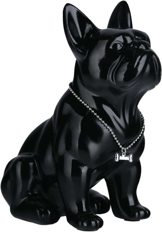 Black French Bulldog Statue,Pug Resin Sitting Dog Statue, English Bulldog Home Decoration Sculpture, Living Room Desktop Decoration, Modern Collection Art Dog Gift
