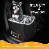 Elevated Dog Car Seat Booster for Small Dogs & Cats – Travel Carrier Bed with Adjustable Straps