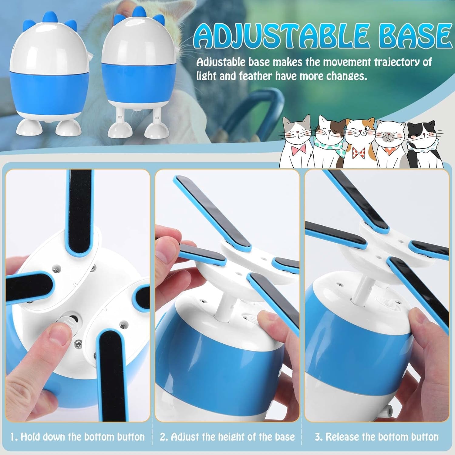 Rechargeable Interactive Cat Toy – 2-in-1 Light & Feather Exercise Toy for Indoor Cats