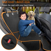 Dog Car Seat Cover – Waterproof Backseat Protector & Convertible Hammock for SUVs, Trucks & Cars, XL, Orange