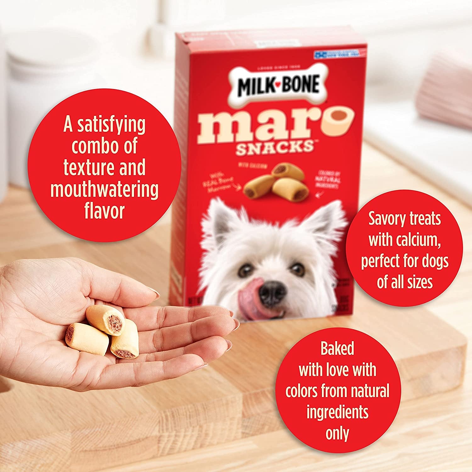 Marosnacks Small Dog Treats with Bone Marrow – 40 oz Resealable Container