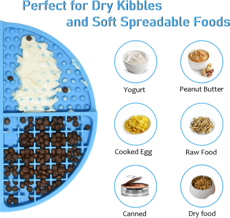 Slow Feeder Bowl Mat for Dogs and Cats, Licking Mat for Dog Anxiety Relief, Cat Peanut Butter Lick Pad, Dog Enrichment Toys for Boredom Reducer, Dog Treat Mat for Bathing Grooming