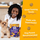 Skinny Mini Dog Treats, Healthy Pumpkin Treat for Dogs, Low Calorie & Delicious, Puppy Training, Free of Wheat, Corn and Soy, Made in the USA, Pumpkin and Mango Flavor, 5Oz