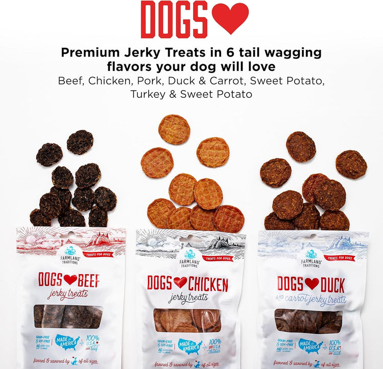 Dogs Love Duck & Carrot Jerky Treats – Premium, Filler-Free Dog Treats, 2.5 lb Bag