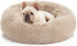 Calming Dog & Cat Bed, Cat Bed for Indoor Cats, Anti-Anxiety Donut round Bed, Fluffy Warming Pet Bed for Small Medium Dogs and Cats, Beige Taupe 20"/24"