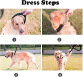 Dog Collar and Leash Set, Heavy Duty Nylon Braided Rope Strong 47 FT Dog Leash and Martingale Training Collar for Small Medium Large Dogs Training and Walking (Red & Black)