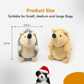 Dog Squeaky Toys, Durable Stuffed Crinkle Plush Dog Chew Toys for Puppy Teething, Interactive Dog Toys for Small, Medium and Large Dogs (Grey+Yellow, Hedgehogs)