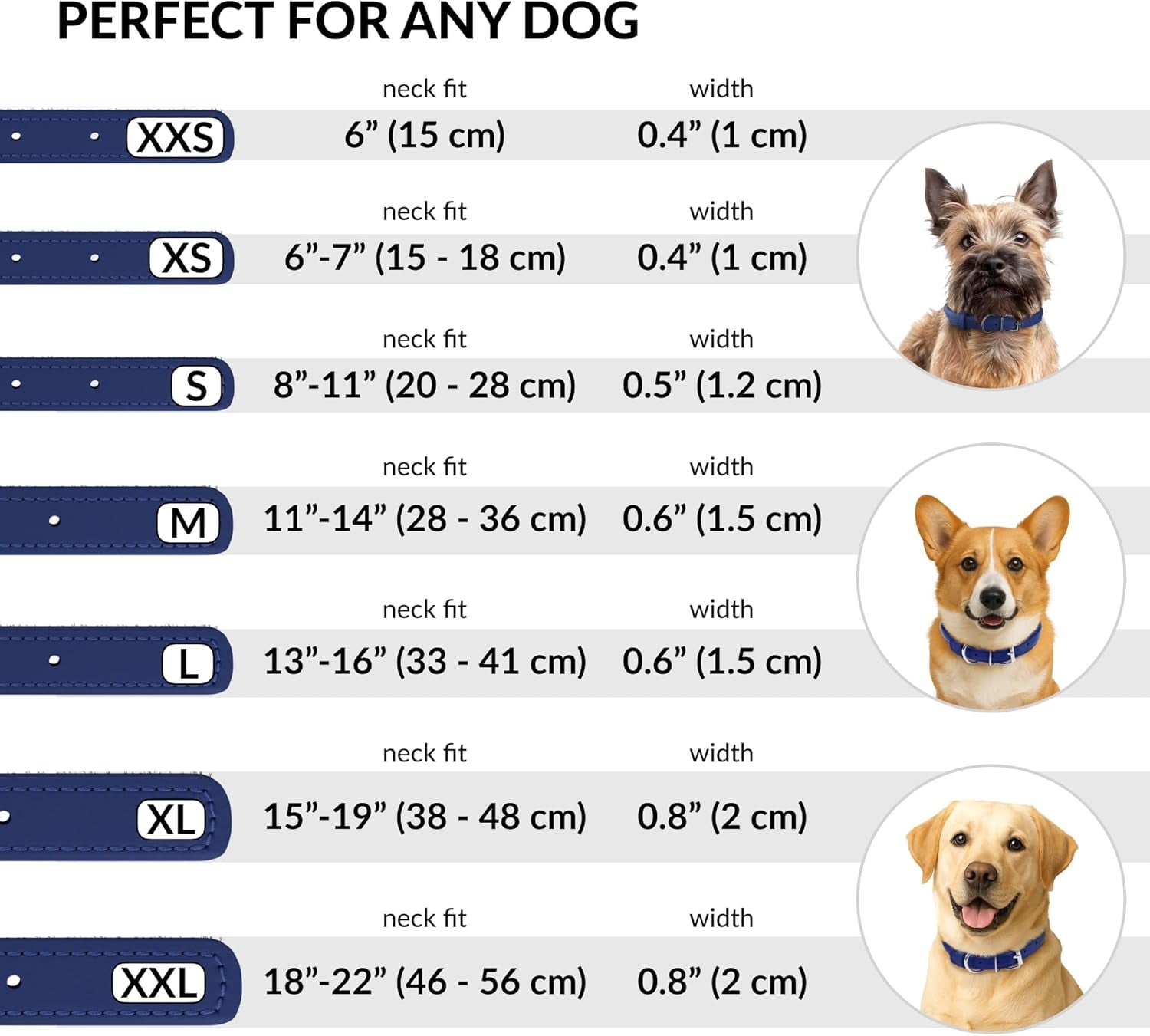 Rolled Leather Dog Collar, Soft Padded round Puppy Collar, Handmade Genuine Leather Collar Dog Small Large Cat Collars 13 Colors (13-16 Inch, Deep Blue Textured)