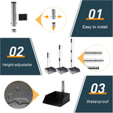 Pet Pooper Scooper for Large Dog, Height Adjustable Poop Scoop Removal Picker with Long Handle Extra Large Tray - Easy to Wash