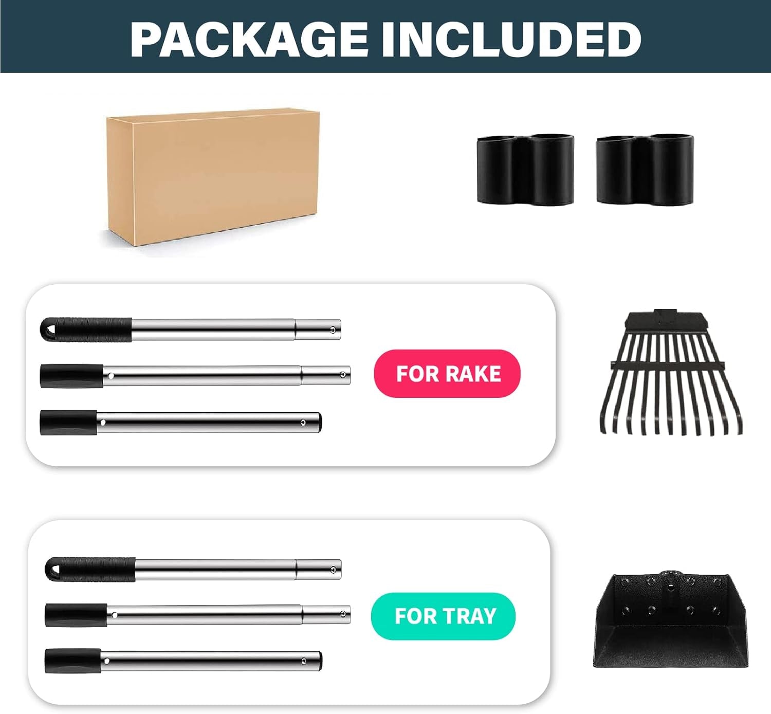 Pet Pooper Scooper for Large Dog, Height Adjustable Poop Scoop Removal Picker with Long Handle Extra Large Tray - Easy to Wash