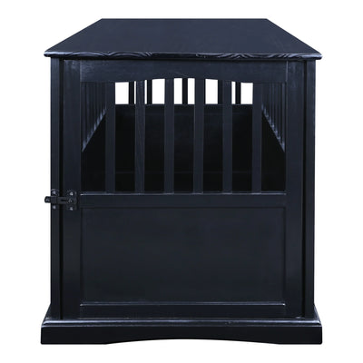 Newport Pet Dog Crate Furniture End Table, Black, 36"