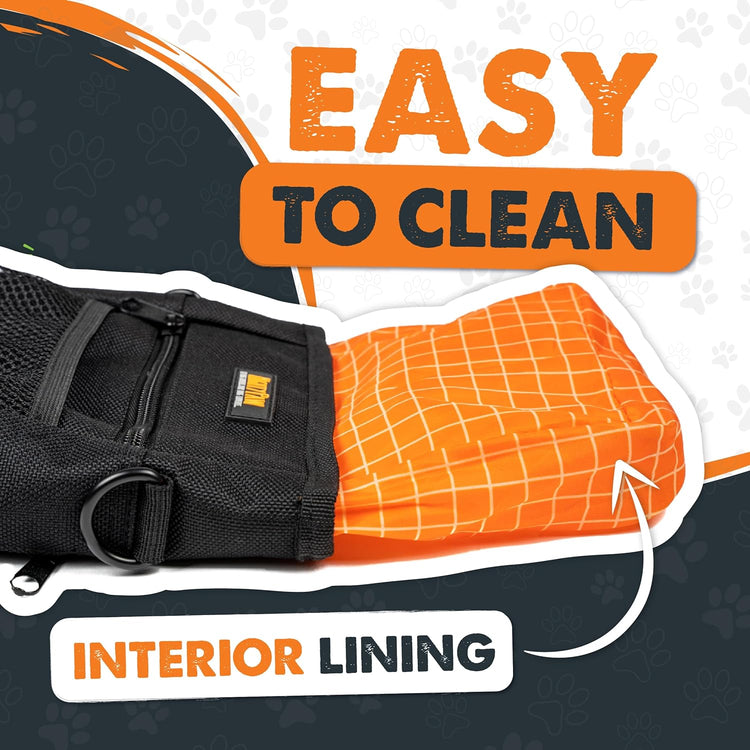 Dog Treat Training Pouch – No-Spill Magnetic Closure, Hands-Free with Built-in Poop Bag Holder, Black