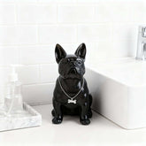 Black French Bulldog Statue,Pug Resin Sitting Dog Statue, English Bulldog Home Decoration Sculpture, Living Room Desktop Decoration, Modern Collection Art Dog Gift