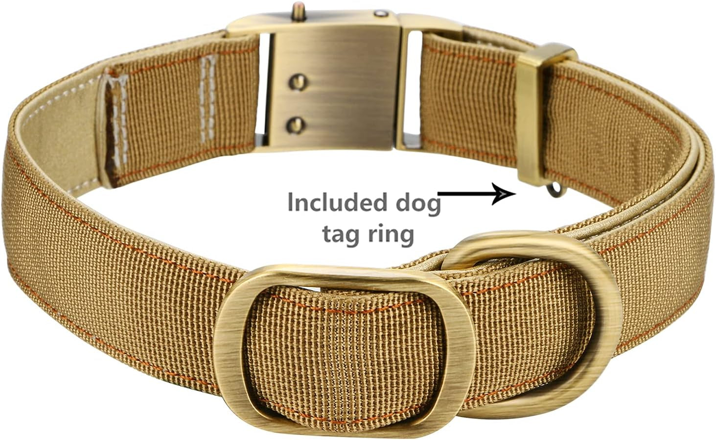 Luxury Padded Adjustable Heavy Duty Nylon Dog Collar, Seatbelt Metal Buckle,For Medium Large Pets