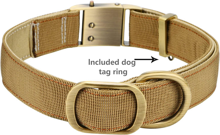 Luxury Padded Adjustable Heavy Duty Nylon Dog Collar, Seatbelt Metal Buckle,For Medium Large Pets