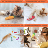 Catnip Cat Toys 5-Pack – Durable Vegetable-Shaped Teething Chew Toys for Indoor Kittens and Cats