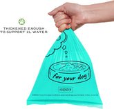 Dog Poop Pickup Bags Holder Dispenser with Standard-Sized Leak-Proof Scented Doggy Waste Bags and Carabiner with Safety Lock&Fastener Never Loose on Leash Lead Again (1 Holder 195 Bags, Blue)