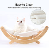 New Moon Cat Hammock – Elevated Indoor Cat Swing Chair, White, Pet Furniture for Cats & Small Dogs
