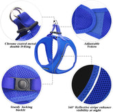 Small Dog No-Pull Harness – Reflective Soft Mesh Step-In Vest, Royal Blue XS (15"-17")