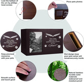 Pet Memorial Keepsake - Cat or Dog Urn with Photo Frame, Wooden Bamboo Urn for Memorial Gifts