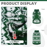 Cable Knit Dog Sweater Turtleneck, Cold Weather Pullover Classic Knitwear, Snowflake Pattern Thick Warm Winter Pet Clothes, Dog Christmas Sweater for Small Medium Large Dogs Cats,Green SM