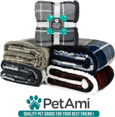 Waterproof Dog Blanket for Small & Medium Dogs & Cats – Reversible Sherpa Fleece, 29x40, Navy Plaid