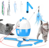Rechargeable Interactive Cat Toy – 2-in-1 Light & Feather Exercise Toy for Indoor Cats