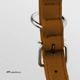 Rolled Leather Dog Collar, Soft Padded round Puppy Collar, Handmade Genuine Leather Collar Dog Small Large Cat Collars 13 Colors (15-19 Inch, Cinnamon Textured)