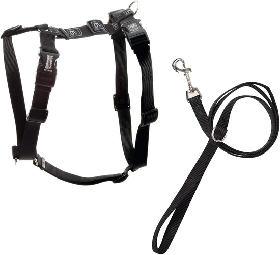 Pet Products No-Pull Balance Harness and Loose Leash Walking Set Dogs, Made in the USA, Black, X-Small