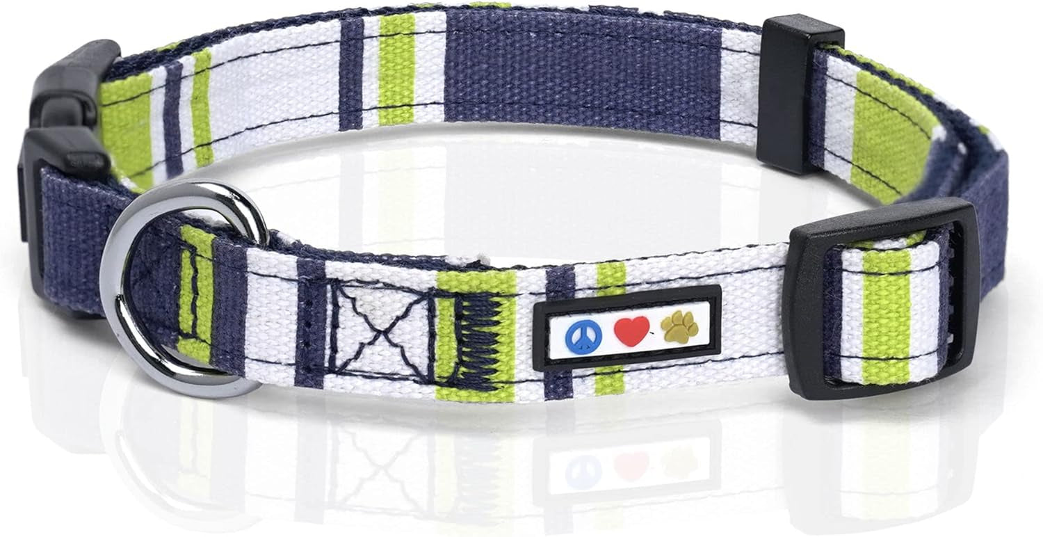 Pet Soft Adjustable Solid Color Nylon Puppy/Dog Collar Personalized Dog Collar Embroidered Customize W Pet Name & Phone Number Small Green/White/Blue