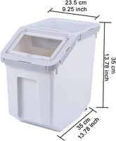 Large 20 lb Airtight Pet Food Container – Dog & Cat Food Bin with Scoop & Measuring Cup, Grey
