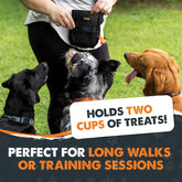 Dog Treat Training Pouch – No-Spill Magnetic Closure, Hands-Free with Built-in Poop Bag Holder, Black