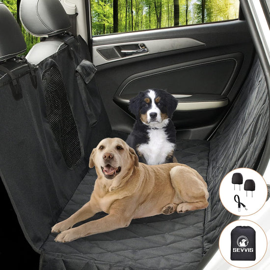 Back Seat Dog Cover for Car-Dog Car Seat Covers for Back Seat-Waterproof & Durable Nonslip Machine Washable Dog Seat Cover for Back Seat Protector for Cars Trucks Suvs-Black
