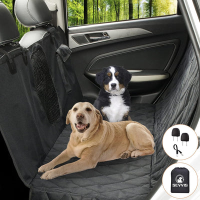 Back Seat Dog Cover for Car-Dog Car Seat Covers for Back Seat-Waterproof & Durable Nonslip Machine Washable Dog Seat Cover for Back Seat Protector for Cars Trucks Suvs-Black