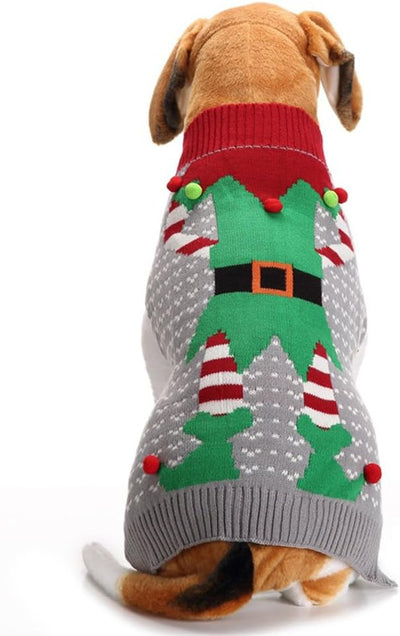 Christmas Dog Sweater – Ugly Elf Holiday Jumper (Clown, XL)