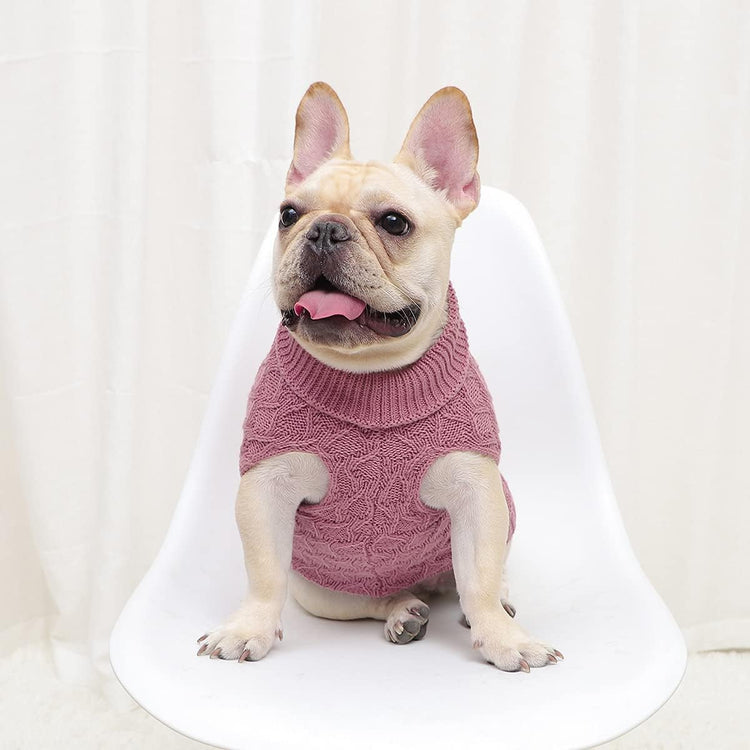 Knitted Braid Turtleneck Sweater Knitwear Warm Outerwear for Dogs & Cats