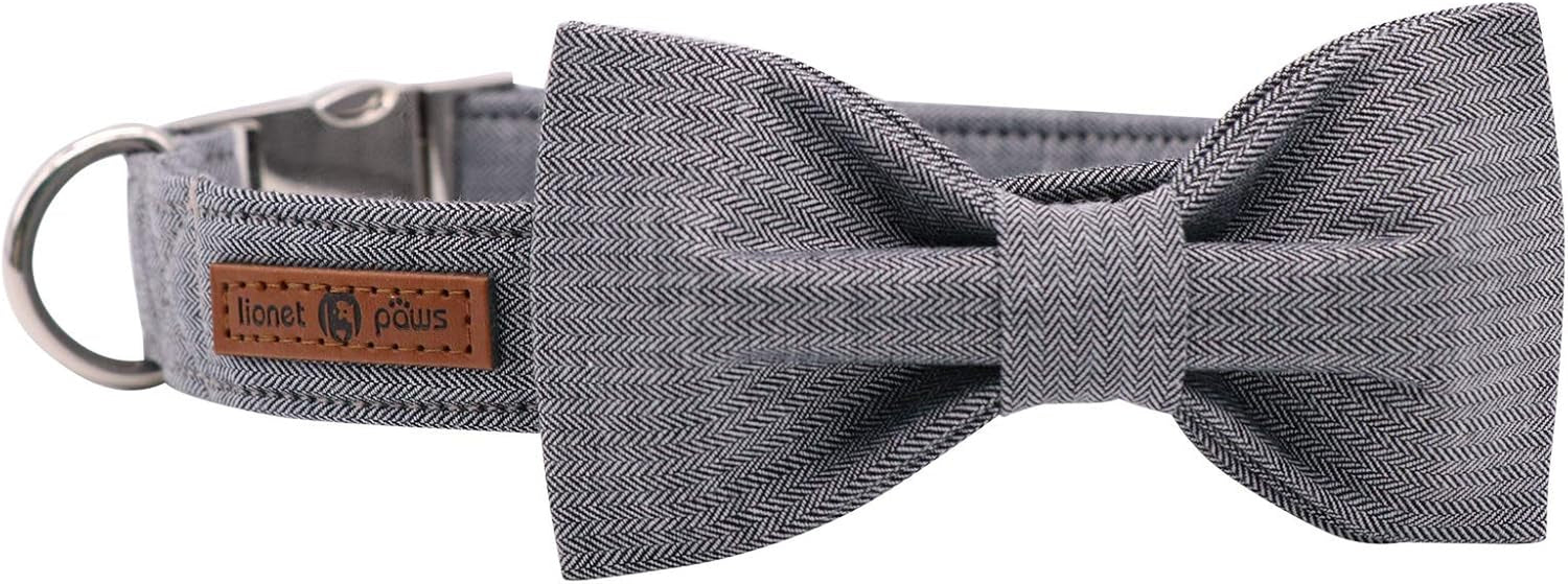 Durable Adjustable Dog Collar with Bowtie – Comfortable Fit for X-Large Dogs, 16-26 Inch Neck