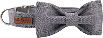 Durable Adjustable Dog Collar with Bowtie – Comfortable Fit for X-Large Dogs, 16-26 Inch Neck