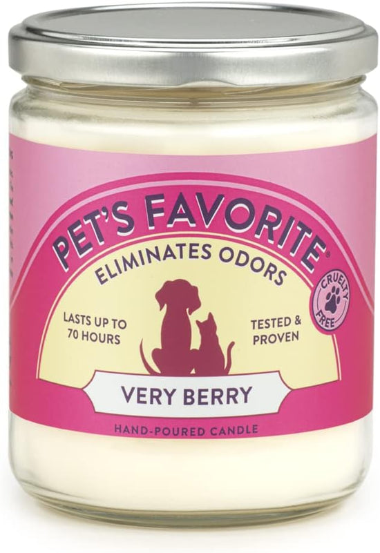 Pet Odor Candle, Clean Burning, Long Lasting Scented Candles with a 70 Hour Burn Time, Very Berry