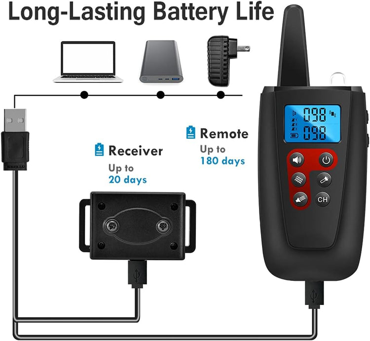 No-Shock Dog Training Collar – 3300ft Remote, Sound & Vibration, IPX7 Waterproof