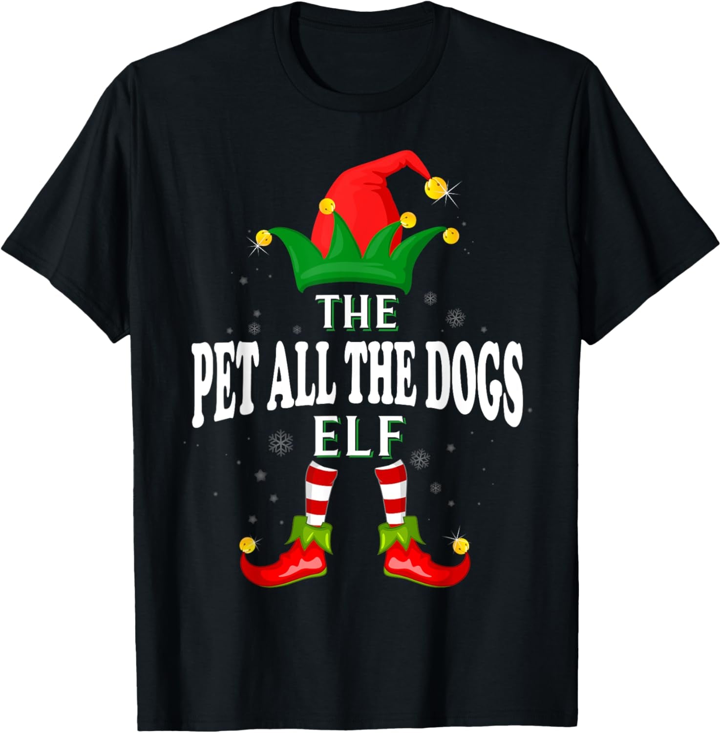 Xmas Pet All the Dogs Elf Family Matching Christmas Pajama T-Shirt