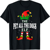 Xmas Pet All the Dogs Elf Family Matching Christmas Pajama T-Shirt
