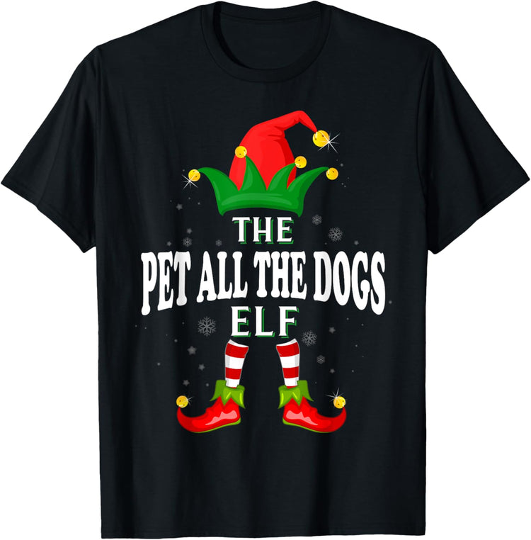 Xmas Pet All the Dogs Elf Family Matching Christmas Pajama T-Shirt