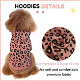 Dog Leopard Hooded Sweatshirt with Hat, Dogs Clothes Lightweight Puppy Hoodie for Small Dog Cat, Doggy Hoody Outfits Cat Apparel