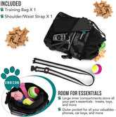 Dog Treat Bag for Training – Camo Black Pouch with Poop Bag Dispenser, 3-Way Wear
